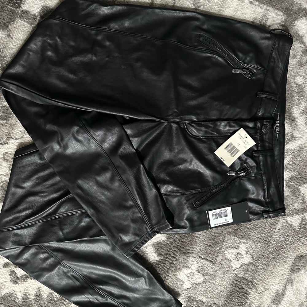 Guess Black Faux Leather Leggings